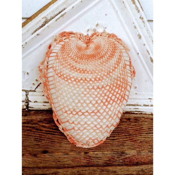 Vintage Small Thread Crochet Heart Shaped Accent Pillow - Picture 12 of 13